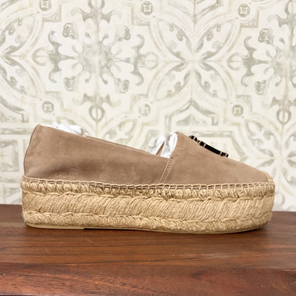 Tory Burch Suede Platform Espadrilles in “Almond Flour” SZ 8, NEW IN BOX! $275 - Picture 4 of 12